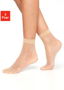 Lascana Damen Feinsöckchen, beige, Polyamid, Elasthan, transparent, unifarben, Socken, transparent
