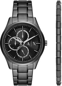 Armani Exchange Herren Multifunktionsuhr, schwarz, Armbanduhren, Quarzuhr, Armbanduhr, Herrenuhr, ideal als Geschenk, Edelstahlarmband