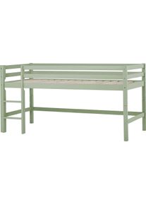Hochbett Hoppekids, B:101cm H:105cm L:208cm, grün, Kiefer massiv, Jugendzimmer, Hochbetten, "ECO Dream MY COLOR", 90x200, umbaubar in Einzelbett, 4