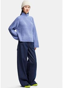 Pieces Damen Strickpullover "PCNELL LS HIGH NECK KNIT NOOS", lila, casual, Gr. S, unifarben, Strick, Obermaterial: 63% Polyacryl, 21% Polyester, 16%