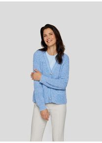 Rabe Damen Strickjacke "Strickjacke", blau, feminin, Gr. 42, unifarben, 54%Baumwolle 37%Polyacryl 9%Polyamid, Strickjacken