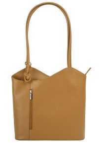 CLUTY Cityrucksack, gelb, Rindsleder, Leder, beschichtet, leicht glänzend, elegant, Rucksäcke, echt Leder, Made in Italy