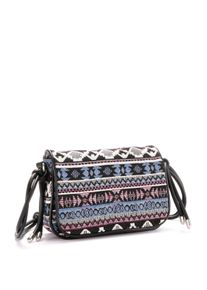 Lascana Damen Umhängetasche, blau, Textil, ethno, gemustert, kontrastfarbene Details, Taschen, Minibag, Handtasche im Ethno Look, Crossbody Bag VEGAN