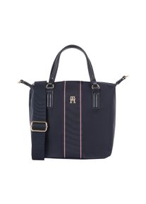 Tommy Hilfiger Damen Tragetasche "POPPY SMALL TOTE CORP", blau, Textil, Lederimitat, Taschen, Damen Umhängetasche, Schultertaschen, Henkeltasche mit