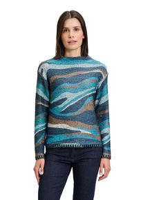 Betty Barclay Damen Strickpullover "Betty Barclay Grobstrick-Pullover mit Print", blau, modisch, Gr. 48, Strick, Obermaterial: 50% Polyester, 25%