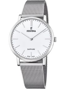 Festina Damen Quarzuhr "Swiss Made Collection", silber, Armbanduhren, Armbanduhr, Herrenuhr, Damenuhr, Lederband, Saphirglas, Swiss Made