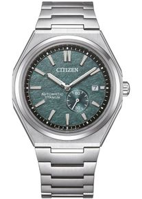 Citizen Damen Automatikuhr, silber, Armbanduhren, Armbanduhr, Herrenuhr, Damenuhr, Titan, Saphirglas, bis 10bar wasserd.
