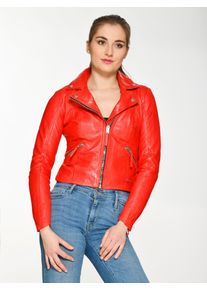 Mustang Damen Lederjacke "31019198", rot, Gr. S, Obermaterial: 100% Lammleder / Innenfutter: 100% Baumwolle / Fütterung: 90% Baumwolle, 10% Polyester