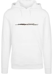 MisterTee Herren Kapuzensweatshirt "MisterTee Herren Live In The Moment Hoody", weiß, Gr. XL, bedruckt, 65% Baumwolle, 35% Polyester, Sweatshirts