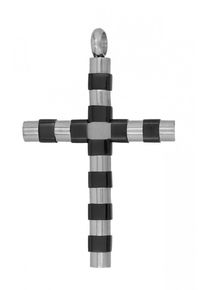 Adelia´s ADELIA ́S Damen Ketten-Anhänger "Neuheit 2025 - eleganter Kreuz Anhänger aus Edelstahl", Edelstahl, schwarz, Edelstahl, Schmuckanhänger
