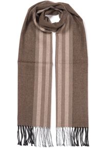 MONTI Damen Strickschal, braun, casual, Web, Kunstfaser, Modetücher, angenehm weich, Modeschal, lange mehrfarbige Fransen