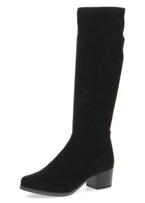 Caprice Damen Stiefel, Gr. 39, schwarz, Textil, elegant, Schuhe, Blockabsatz, Schlupfstiefel mit Stretch-XS-Schaft in schmaler Form