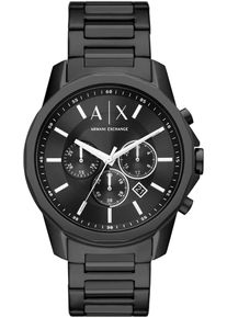 Armani Exchange Herren Chronograph, schwarz, Armbanduhren, Quarzuhr, Armbanduhr, Herrenuhr, Stoppfunktion, Geschenkidee