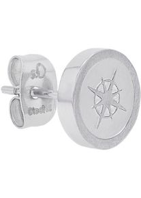 s.Oliver Herren Single-Ohrstecker "Kompass, 2038860", Edelstahl, silber, Edelstahl, Ohrringe