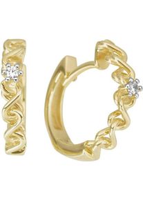 Firetti Damen Paar Creolen "Schmuck Geschenk Gold 333 Ohrschmuck Ohrringe Fantasie bicolor", 0,04 ct P2 = erkennbare Einschlüsse, Gelbgold