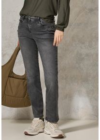 Cecil Damen Regular-fit-Jeans "Style Scarlett", grau, casual, Gr. 25, unifarben, Denim/Jeans, Obermaterial: 97% Baumwolle, 3% Elasthan, Jeans, in