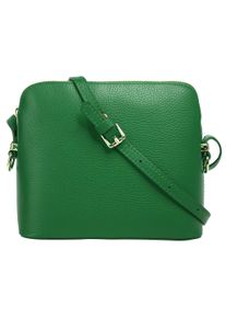 CLUTY Damen Umhängetasche, grün, Leder, unifarben, Taschen, echt Leder, Made in Italy