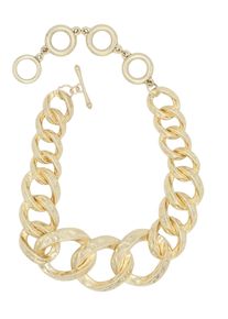 Damen Kette mit Anhänger "GlamChain", gold, Basic, Collezione Alessandro, Metall, Halsketten, Statementkette mit großen Gliedern