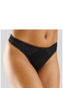 Lascana Damen String "Chiara", Gr. 32, schwarz, Microtouch, Mesh, Obermaterial: 89% Polyamid, 11% Elasthan, Unterhosen, in graphischem Netz-Muster