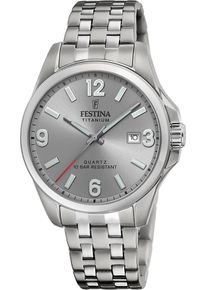 Festina Herren Quarzuhr "Calendario Titanium", silber, Armbanduhren, Armbanduhr, Herrenuhr, analog, Tag