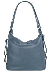 Samantha Look Damen Shopper, blau, Leder, unifarben, leicht glänzend, Taschen, echt Leder, Made in Italy