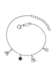 Engelsrufer Damen Armband "Yin Yang Buddha und Om, ERB-YIYA-ZI", Silber 925 (Sterlingsilber)-Perlensilberfarben, kristallweiß, schwarz, weiß,