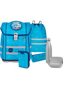 McNeill Kinder Schulranzen "Perfecto, Bubble", blau, Polyester, Rucksäcke, inkl. Federmäppchen, Turnbeutel, Schlamperrolle & Motivmagnet