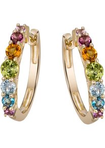 Firetti Damen Paar Creolen "Schmuck Geschenk Silber 925 Ohrschmuck Ohrringe Regenbogen", Silber 925 (Sterlingsilber), bunt, Silber 925