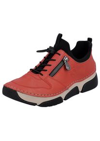 Rieker Damen Slip-On Sneaker, Gr. 36, rot, Lederimitat, Textil, sportlich, Schuhe, Schlupfschuh, Halbschuh, Freizeitsneaker, Gummizug,