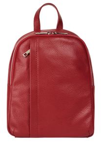 Samantha Look Cityrucksack, rot, Rindsleder, Leder, casual, Rucksäcke, Echt Leder, Made in Italy