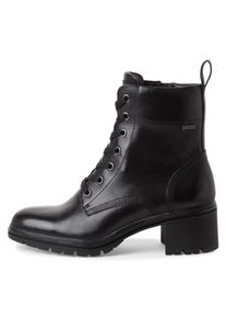 Tamaris Damen Schnürstiefelette, Gr. 41, schwarz, Glattleder, unifarben, klassisch, Schuhe, Blockabsatz, Schnürboots, Businessstiefelette, Gore