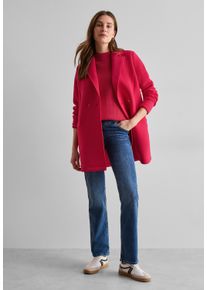 Cecil Damen Langmantel, rot, casual, Gr. XXL, unifarben, Stoff, Obermaterial: 93% Polyester, 7% Elasthan; Futter: 100% Polyester, Mäntel