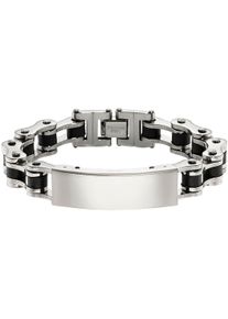 Bruno Banani Damen Edelstahlarmband "Schmuck Geschenk Armband Fahrradkette bicolor, B4088B/20/00/21", Edelstahl, schwarz, Edelstahl, Armbänder