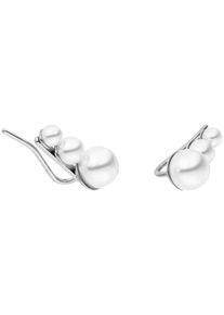 PURELEI Damen Paar Ohrhaken "Schmuck Geschenk Finesse Ear Climber Ohrringe, 23161", Edelstahl-Perlen, silber, Edelstahl, Perlen, Ohrringe, mit