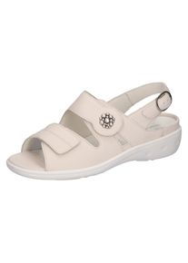 Waldläufer WALDLÄUFER Damen Sandale "KARA-Soft", Gr. 5,5, beige, Nappaleder, Textil, unifarben, klassisch, Schuhe, Komfortschuh, in Extraweite K, Klett- und