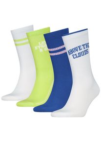 Levi's LEVI'S Damen Socken, Gr. 39, bunt, Baumwollmischung, unifarben mit Farbeinsatz, gestreift, Socken, mit farblich abgesetzten Streifen, Geschenkbox