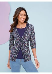 Classic Basics Damen 2-in-1-Shirt "2-in-1-Shirt", bunt, Gr. 54, gemustert, bedruckt, mehrfarbig, 100% Baumwolle, Shirts