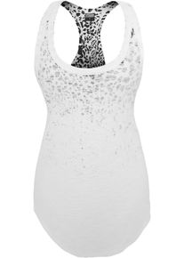 Urban Classics Herren Muskelshirt "Urban Classics Damen Ladies Long Leo Print Loose Tank", weiß, casual, Gr. XS, animal-print, 100% Baumwolle, Shirts