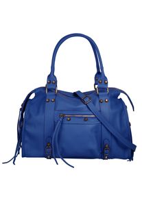 FORTY Damen Shopper, blau, Leder, unifarben, leicht glänzend, Taschen, echt Leder, Made in Italy