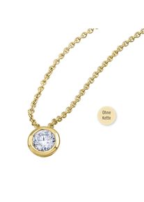 ONE ELEMENT Damen Ketten-Anhänger "0.15 ct Diamant Brillant Zarge Anhänger aus 585 Gelbgold", 0.15 ct, Gelbgold 585-Gold, gold, Gelbgold 585, Gold,