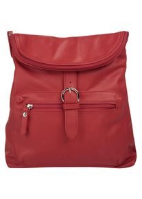 FORTY Cityrucksack, rot, Rindsleder, Leder, casual, Rucksäcke, echt Leder, Made in Italy