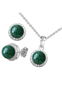 Firetti Damen Schmuckset "Multipack Schmuck Geschenk Silber 925 Halskette Ohrstecker Edelstein", bunt, Silber 925 (Sterlingsilber), Schmuck-Sets, mit