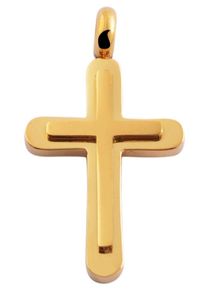 Adelia´s ADELIA ́S Damen Ketten-Anhänger "Neuheit 2025 - trendiger Kreuz Anhänger aus Edelstahl", Edelstahl, gold, Edelstahl, Schmuckanhänger