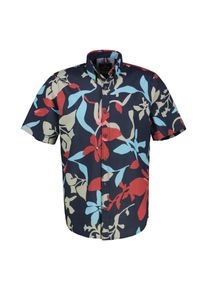Lerros Herren Kurzarmhemd "Lerros Sommerliches Baumwoll-Leinenhemd in Übergrößen", blau, Gr. 6XL, 80% Baumwolle, 20% Leinen, Hemden