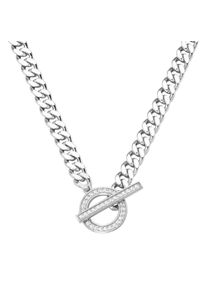 Damen Collier "Panzerkette, Schließe mit Zirkonia, Silber 925", 45cm, Silber 925 (Sterlingsilber), silber, Giorgio Martello MILANO, Silber 925