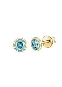 Vivance Damen Paar Ohrstecker "585/- Gelbgold Blautopas", ONE-SIZE, Gold, gelb, Gold, Ohrringe