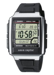 CASIO FUNK Herren Funkchronograph, schwarz, Armbanduhren, Quarzuhr, Armbanduhr Herren, Digitaluhr,Funkuhr, Resinarmband,Weltzeit