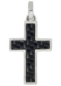 Firetti Damen Ketten-Anhänger "Schmuck Geschenk Halsschmuck Anhänger für Halskette Kreuz", Edelstahl-Carbon, 4,8 g, schwarz, Edelstahl, Carbon,
