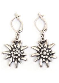 Firetti Damen Paar Ohrhänger "Edelweiß, trendig, markant", Metall, weiß, Metall, Ohrringe, mit Glasstein