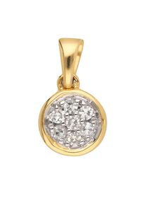 Adelia´s ADELIA ́S Damen Ketten-Anhänger "Damen 585 Gold Anhänger mit Diamant Ø 6 mm", 0,06 ct VVS = sehr sehr kleine Einschlüsse, Gold, gold, Gold,
